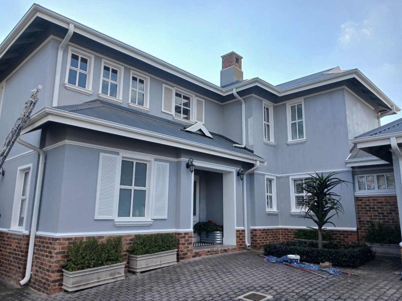 Completed modern home exterior painting